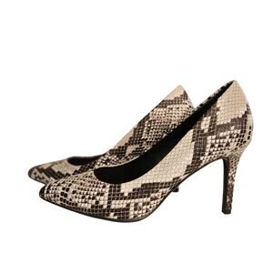 Bamboo Womens High Heel Shoes Sz 7.5M Faux Snake Skin Chic Classic 90s